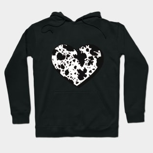 Heart Filled Cow Print Design Hoodie